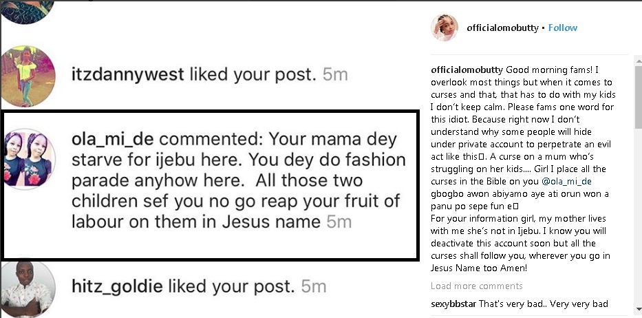 Actress Biodun Okeowo replies follower