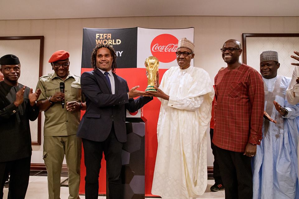 President Buhari receives original FIFA World Cup Trophy