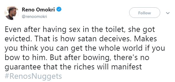 Reno Omokri trolls bambam