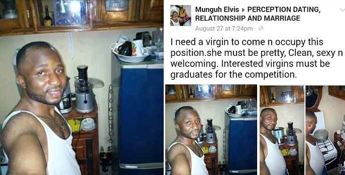 This Nigerian man says he’s looking for a virgin university graduate to occupy his kitchen