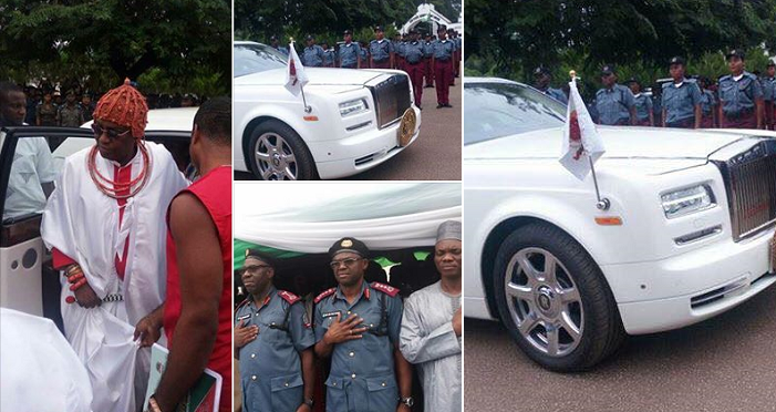 Oba of Benin and his luxury rolls royce spotted at an event in Edo State