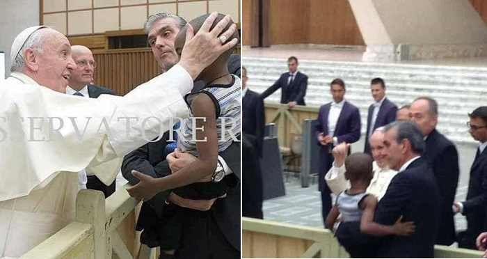 Pope Francis Blesses Young Nigerian Boy Who Went Missing While On Holiday With His Parents In Rome. (Photos)