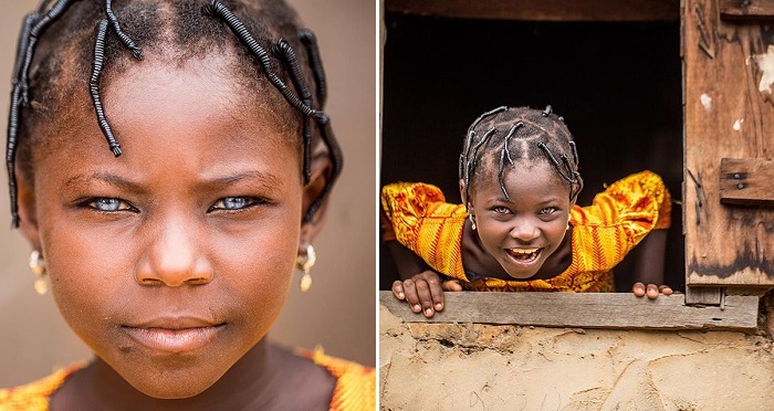 See Beautiful New Photos Of The Young Nigerian Girl With Blue Striking Eyes In Nasarawa State.