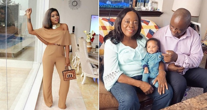 Laura Ikeji’s Parents Pictured With Her New Born Son.