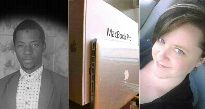 Drunk In Love White Woman Sends Apple Macbook & iPhone To Nigerian Guy She’s Only Met On Facebook. (Photos)
