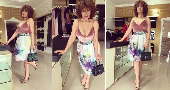 caroline danjuma flaunts cleavage
