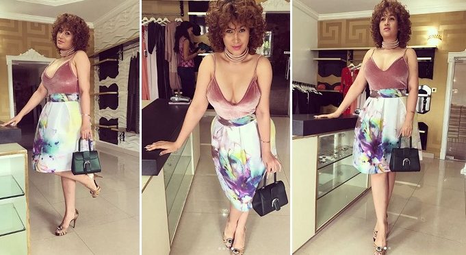 caroline danjuma flaunts cleavage
