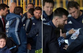 lionel messi rescue tearful young fan