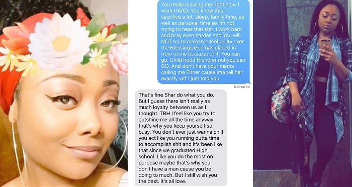 See The Shocking Reaction A Lady Got From Her Childhood Friend After Telling Her She Found A New Job. (Screenshots)