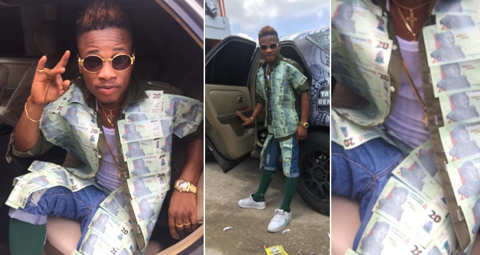 Tonto Dikeh’s Tattoo Artiste, Bizzyaski Rocks 20 Naira Notes Shirt To Celebrate Independence Day. (Photos)