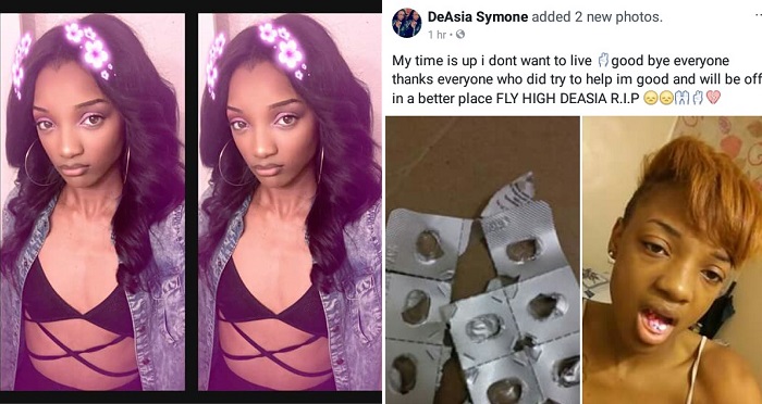 “My Time Is Up, I Don’t Want To Live” – Pretty Young Lady Shares Photos Of Herself Overdosing On Pills.