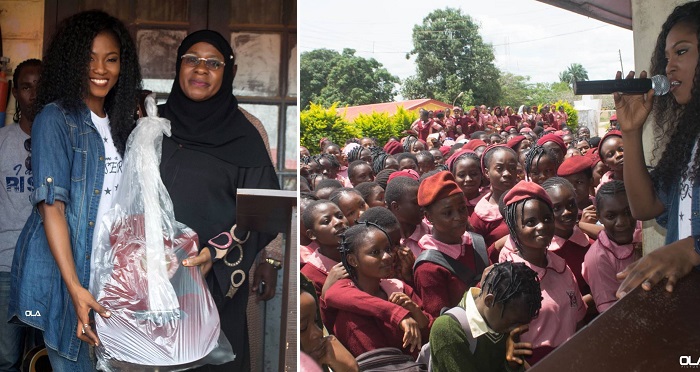 Debie-Rise Visits Alma Mater; Gifts Them With Brand New Guitar. (Photos)