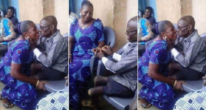 physically challenged man engages lady
