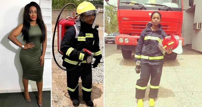 Checkout Amazing Photos Of Nigeria’s Hottest Female Firefighter As She Shares Fire Safety Tips.