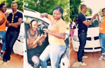 Delighted Nigerian Lady Flaunts Car Gift