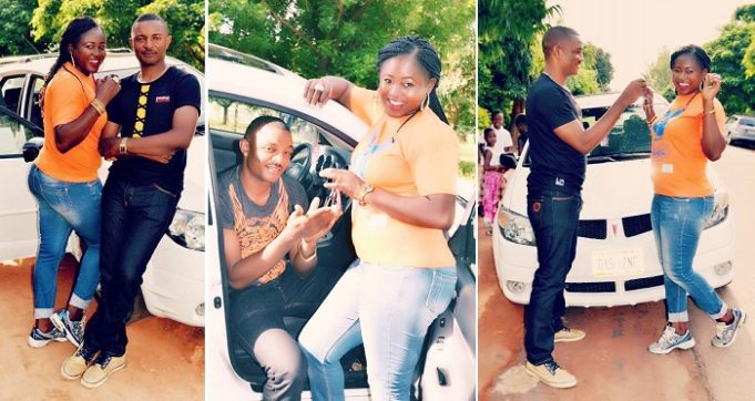 Delighted Nigerian Lady Flaunts Car Gift