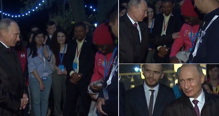 “Pinch Me” – Russian President Vladimir Putin Tells Nigerian Student Who Couldn’t Believe He Was In His Presence. (Photos)