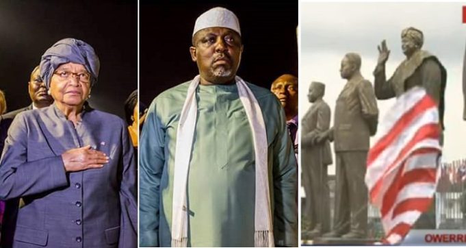 Governor Rochas Okorocha Unveils Liberian President's Stature
