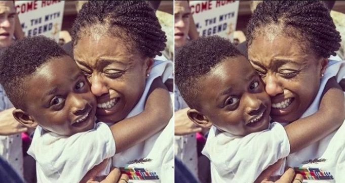 Mum-son-US-Navy Nigerian Mum Reunites Son