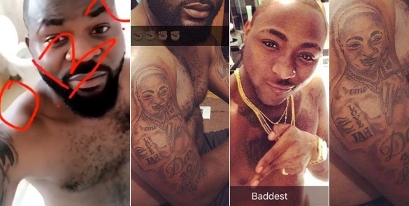 Nigerian man tattoos Davido's face