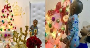 Tonto Dikeh Light Christmas Tree