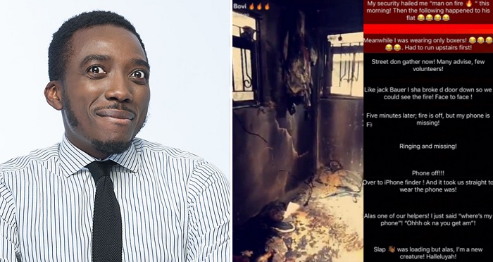 Comedian, Bovi Narrates How A Man Who Came To Put Out Fire In House, Stole His Phone.