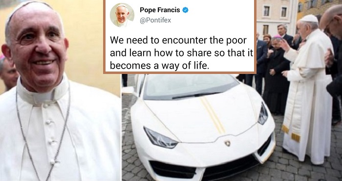 Pope Francis Shares Message On Reaching Out To The Poor After Donating His Lamborghini To Charity.