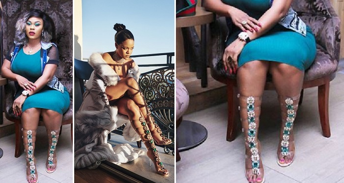 Actress, Daniella Okeke Rocks N800k Rihanna’s Manolo Blahnik Gladiators. (Photos)