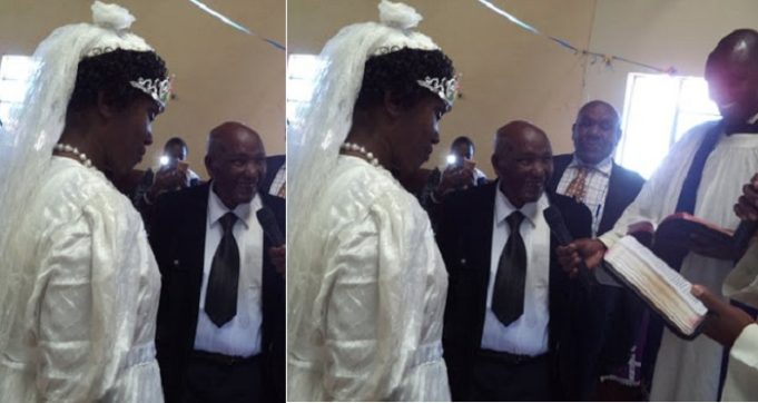old-marriegae 95 year old man finally gives 70 year old wife dream wedding