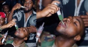 Davido Pictured Drinking