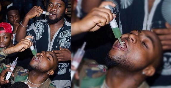 Davido Pictured Drinking