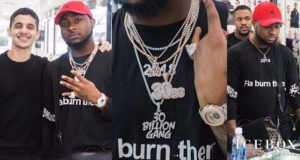 Davido Flaunts New OBO Diamond Necklace