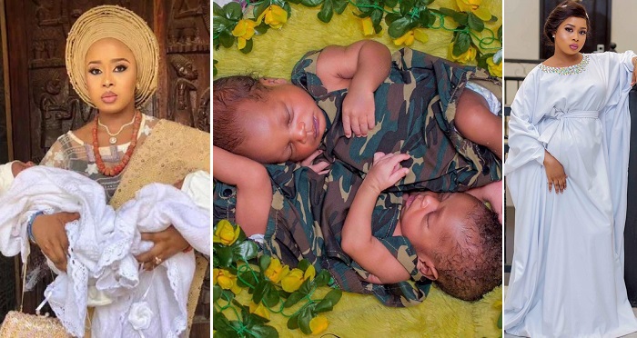 Checkout Beautiful Photos Of Alaafin Of Oyo’s Newborn Twin Boys.