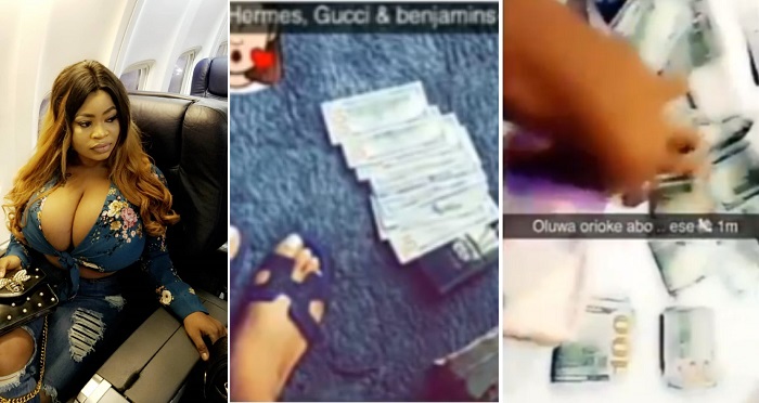 Instagram star, Roman Goddess Flaunts N1million she made in a single trip to Abuja.