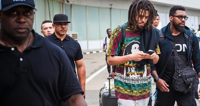 J-Cole arrives Nigeria