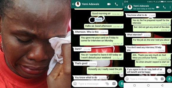 Nigerian lady shares chat