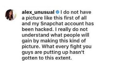 Alex mistakenly posts picture