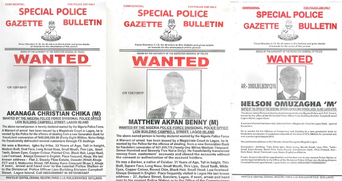 Police Declares 8 Bankers Wanted Over Stealing Of Customers Deposits Totaling Over N500M. (Details)