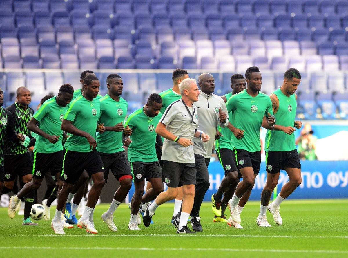 Super Eagles photoed training
