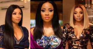 Toke Makinwa showers