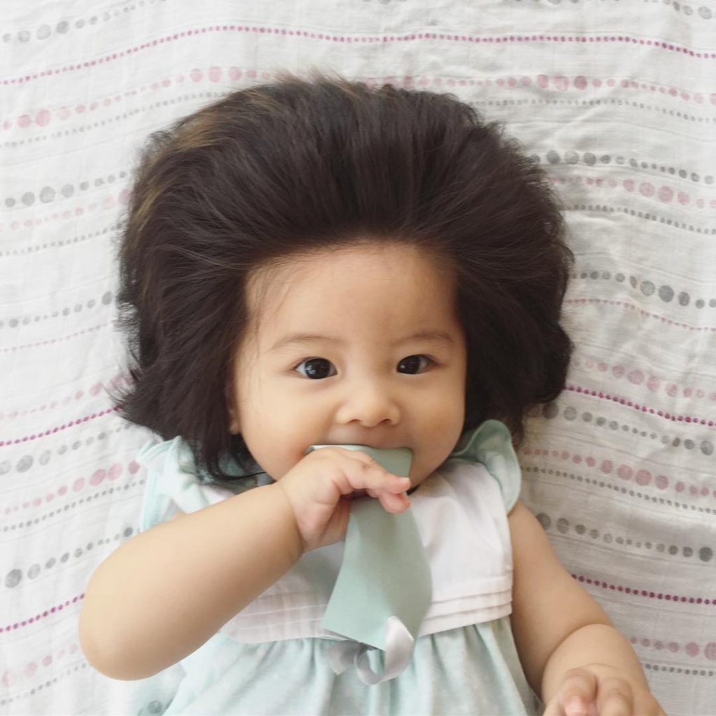 Sixmonthsold baby breaks the with her incredible hair