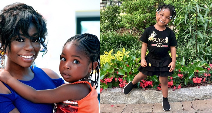 Adorable photo of Davido’s daughter, Imade Adeleke rocking Gucci shirt and Balenciaga Sneakers