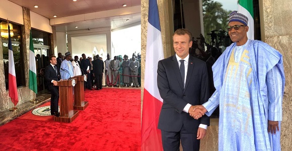 French President Emmanuel Macron visits President Buhari