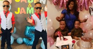 Taiwo Aromokun celebrates