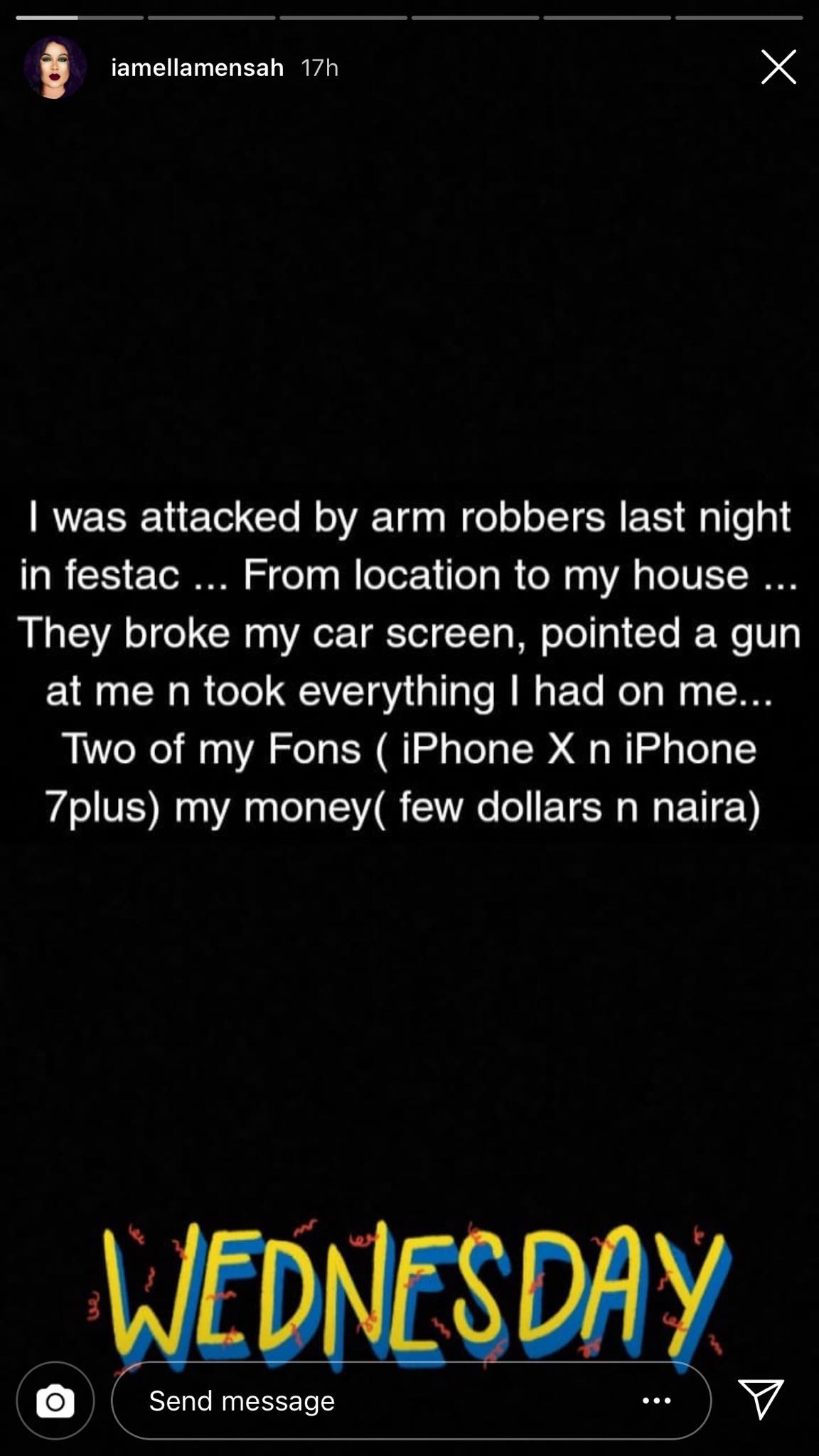 Ella Mensah robbed