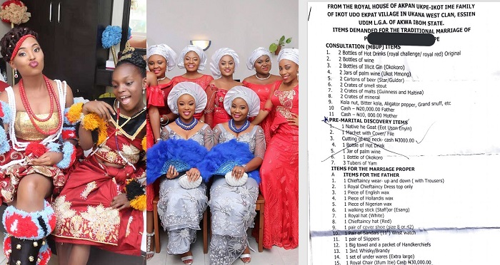 Man shares marriage list a friend got from his Akwa Ibom in-laws