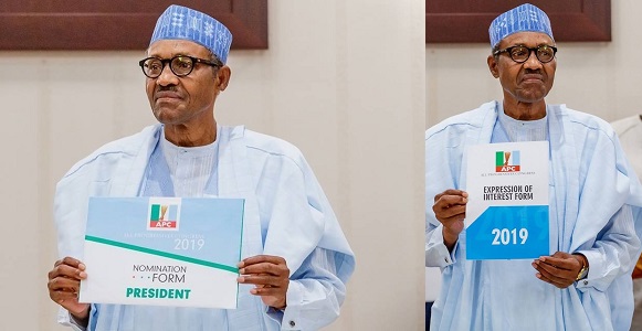 President Buhari receives APC nomination form