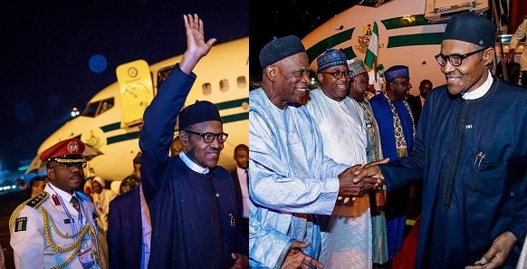 Pres Buhari arrives Nigeria