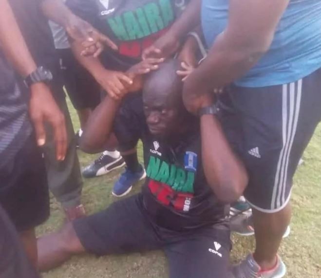 Nigerian Coach collapses