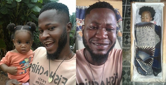 Image result for Nigerian man in tears after his daughter died after a brief illness